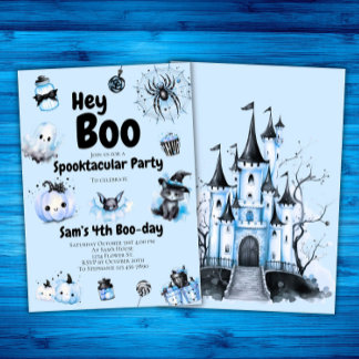 Halloween Geburtstag Einladungs-Boys Hey Boo Spook Einladung