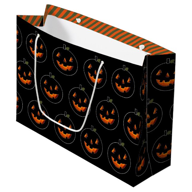 Halloween Geburtstag Große Geschenktüte (Vorderseite Schrägansicht)