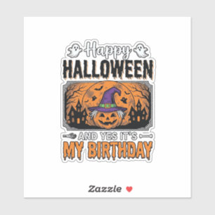 Halloween Geburtstag Hexe Kürbis Vintage-Shirt Des Aufkleber