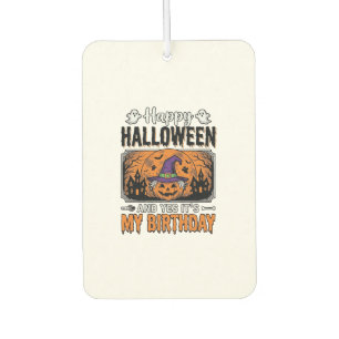 Halloween Geburtstag Hexe Kürbis Vintage-Shirt Des Autolufterfrischer