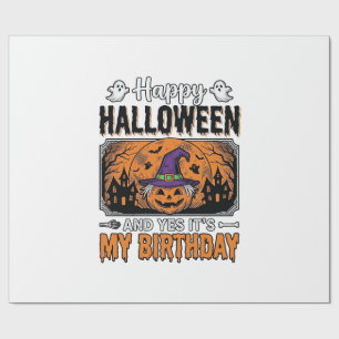 Halloween Geburtstag Hexe Kürbis Vintage-Shirt Des Geschenkpapier