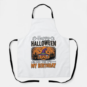 Halloween Geburtstag Hexe Kürbis Vintage-Shirt Des Schürze