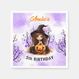Halloween Geburtstag Niedliches Hexenpapier Napkin Serviette