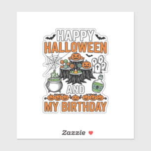 Halloween Geburtstag Vintage Kürbis Party Design_1 Aufkleber