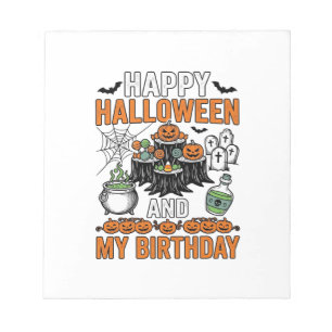 Halloween Geburtstag Vintage Kürbis Party Design_1 Notizblock