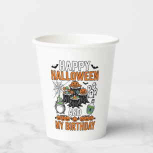 Halloween Geburtstag Vintage Kürbis Party Design_1 Pappbecher