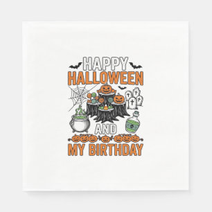 Halloween Geburtstag Vintage Kürbis Party Design_1 Serviette