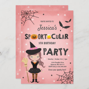 Halloween-Geburtstags-Invite-Hexe-Halloween-Party Einladung