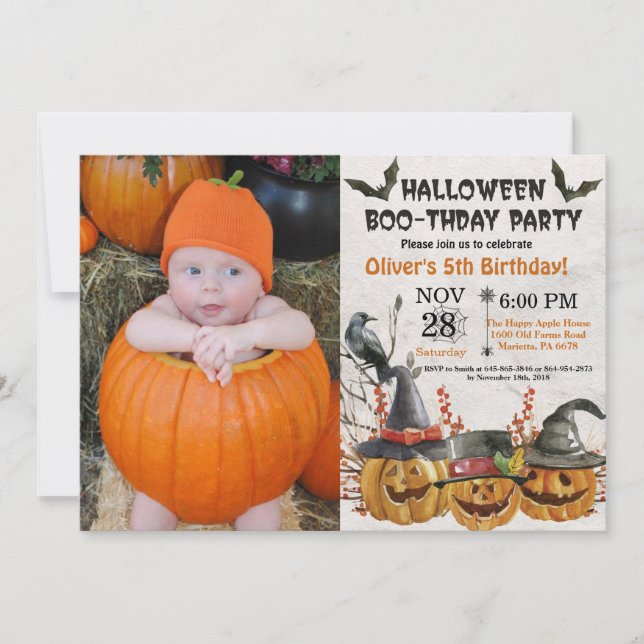 Halloween-Geburtstags-Party Einladung (Vorderseite)