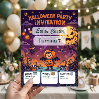 Halloween-Geburtstagseinladungen Anpassbar Editier Einladung
