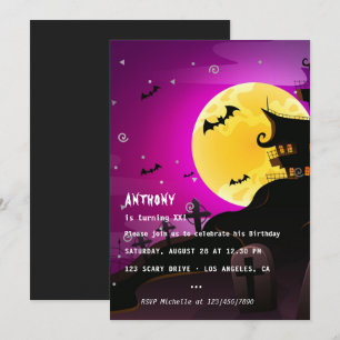 Halloween-Geburtstagsfeier-Einladung Einladung