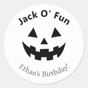 Halloween-Geburtstagsfeier Jack O’ Fun Kürbis Runder Aufkleber