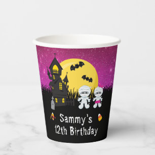 Halloween Geburtstagsfeier Mumie Rosa Pappbecher