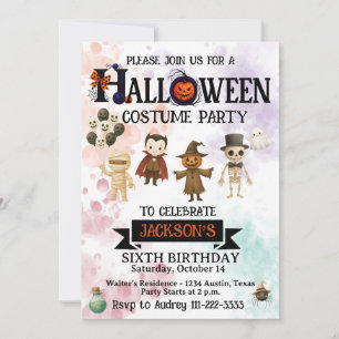 Halloween Geburtstagsfeier Trick or Treat für jede Einladung