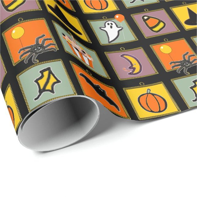 Halloween Geburtstagsgeschenk Geschenkpapier (Rolleneckpunkt)