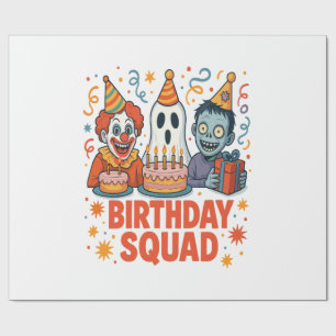 Halloween Geburtstagsgruppe Gruseliger Clown Geist Geschenkpapier