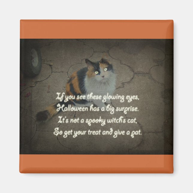 Halloween Gedicht - Calico Cat Magnet (Vorne)