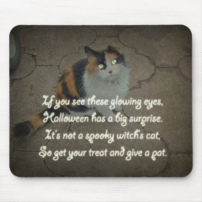 Halloween Gedicht - Calico Cat Mousepad (Vorne)