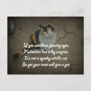 Halloween Gedicht - Calico Cat Postkarte