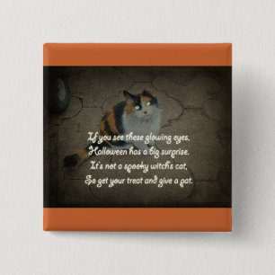 Halloween-Gedicht - Kaliko-Katze Button