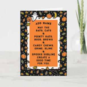 Halloween-Gedicht Karte