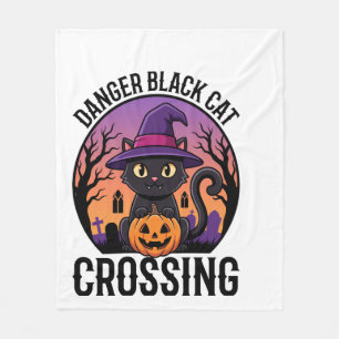 Halloween Gefahr Schwarze Katze Überquerung Fleecedecke