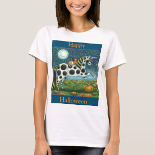 HALLOWEEN GEFLECKTES PONY & FLEDERMAUS KATZE Fanta T-Shirt