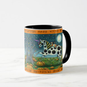 HALLOWEEN GEFLECKTES PONY & FLEDERMAUS KATZE Whims Tasse