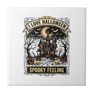 Halloween Gefühl-Shirt Vintage Spukhaus Desi Fliese