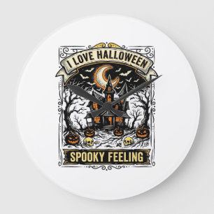Halloween Gefühl Shirt Vintage Spukhaus Desi Große Wanduhr