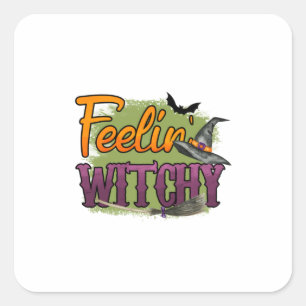 Halloween Gefühl Witchy Geburtstag Quadratischer Aufkleber