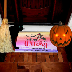 Halloween Gefühl Witchy Rosa Lila Sky Fußmatte