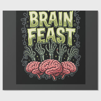 Halloween-Gehirnmahlzeit Zombie Hände Vektor Desig Geschenkpapier