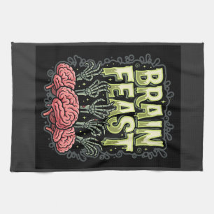 Halloween-Gehirnschmaus Zombie Hände Vektor Design Geschirrtuch