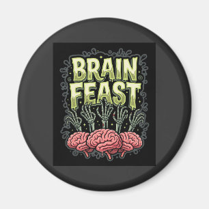 Halloween-Gehirnschmaus Zombie Hände Vektor Design Magnet