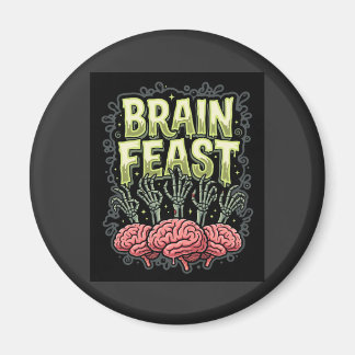 Halloween-Gehirnschmaus Zombie Hände Vektor Design Magnet