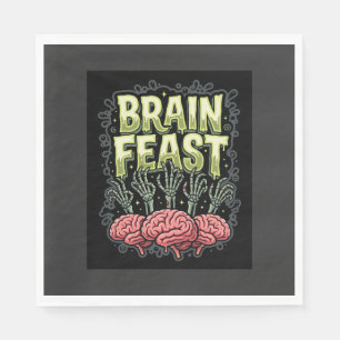 Halloween-Gehirnschmaus Zombie Hände Vektor Design Serviette