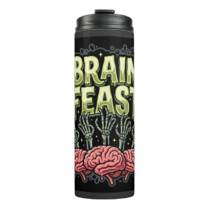 Halloween-Gehirnschmaus Zombie Hände Vektor Design Thermosbecher