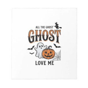 Halloween-Geist Alle Geister lieben mich Lustig Vi Notizblock