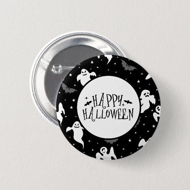 Halloween-Geist-Anstecknadel Button (Vorne & Hinten)