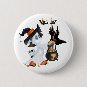 Halloween-Geist-Anstecknadel Button