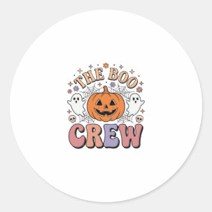 Halloween-Geist Boo Crew Niedlich Gruselig Vintage Runder Aufkleber