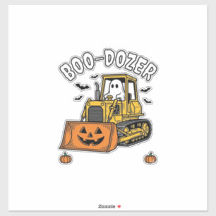Halloween-Geist Boo Dozer Lustiger Bulldozer_1 Aufkleber