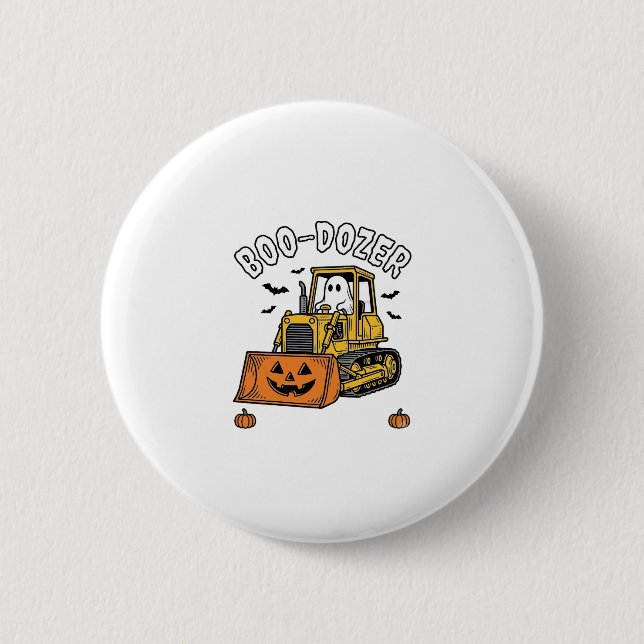 Halloween-Geist Boo Dozer Lustiger Bulldozer_1 Button (Vorderseite)