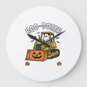 Halloween-Geist Boo Dozer Lustiger Bulldozer_1 Große Wanduhr