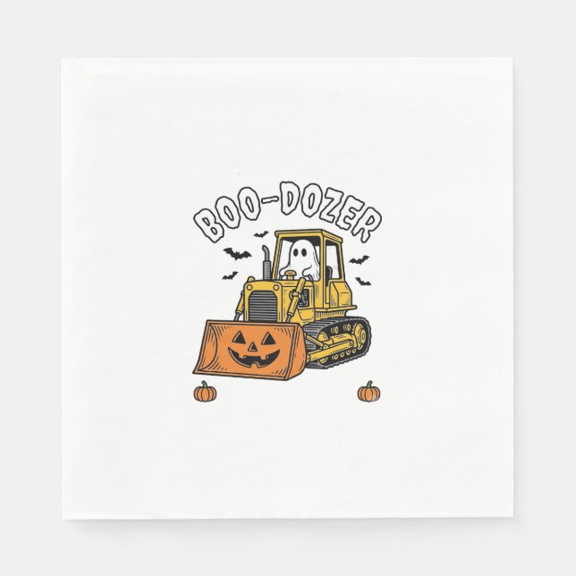 Halloween-Geist Boo Dozer Lustiger Bulldozer_1 Serviette (Vorderseite)