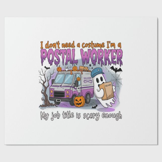 Halloween-Geist,Briefträger Geschenkpapier (Flach)