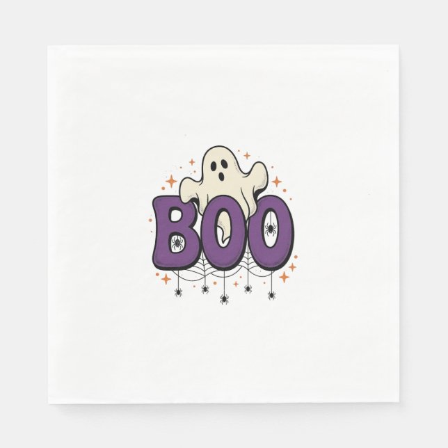 Halloween-Geist Buh lustige Spinne Vintage_1 Serviette (Vorderseite)