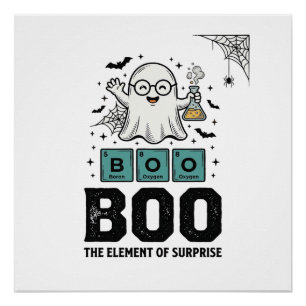 Halloween-Geist Buh Wissenschaft Lustig Vintage_1 Poster