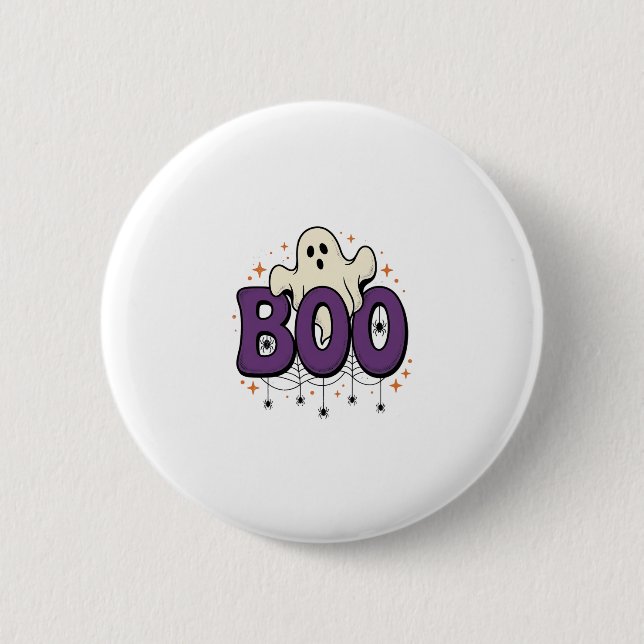Halloween-Geist Buu Lustige Spinne Vintage_1 Button (Vorderseite)